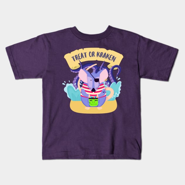 Pirate Rat Kids T-Shirt by GiveMeThatPencil